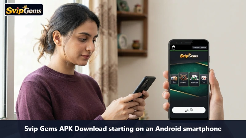 Svip Gems APK Download starting on an Android smartphone
