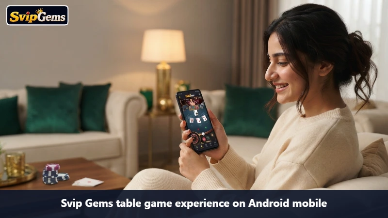 Svip Gems table game experience on Android mobile